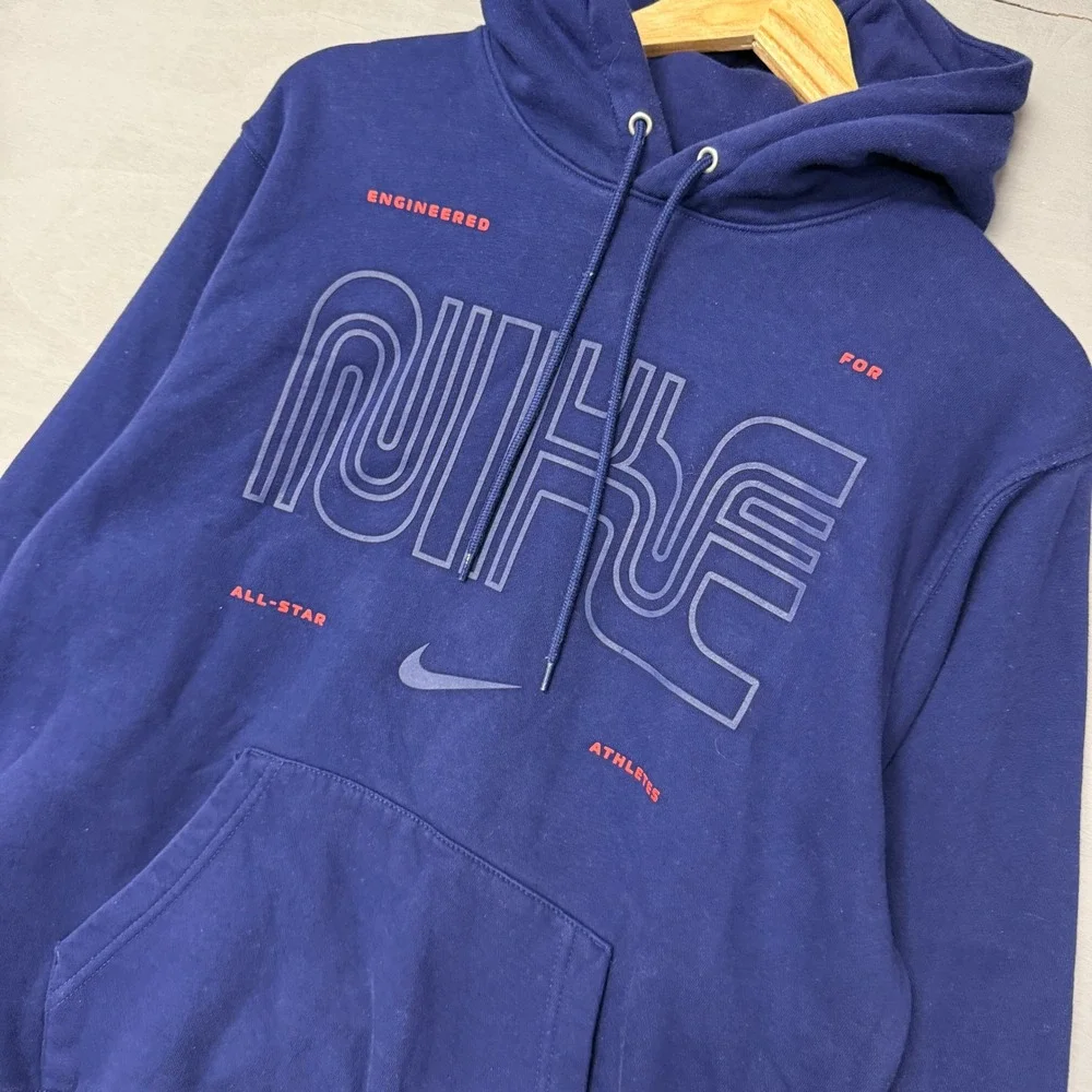 Nike Hoodie Navy Blue Engineered For All-Star Athletes Basketball Graphic Medium